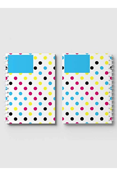 LOWHA Spiral Notebook with Front and Back Hard Covers Featuring Polka Dots Design