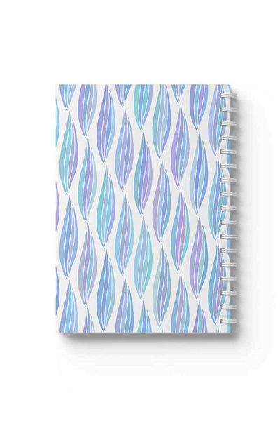 LOWHA Spiral Notebook with Front and Back Hard Covers Featuring Blue Shades Design