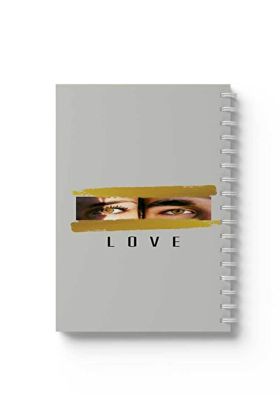 LOWHA دفتر ملاحظات حلزوني مع غلافين أمامي وخلفي صلبين بتصميم الحب