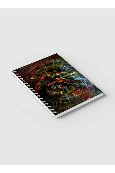 LOWHA Spiral Notebook with Front and Back Hard Covers Featuring Colored Spiral Worm Hole Design