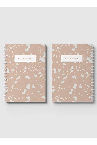 LOWHA دفتر ملاحظات حلزوني مع غلافين أمامي وخلفي صلبين بتصميم على طراز تيرازو