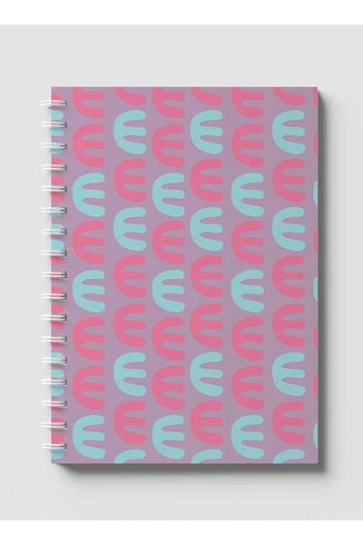 LOWHA Spiral Notebook with Front and Back Hard Covers Featuring Pastel EBook Design