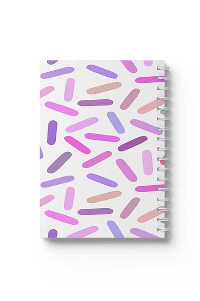 LOWHA Spiral Notebook with Front and Back Hard Covers Featuring Colourful Shapes Design