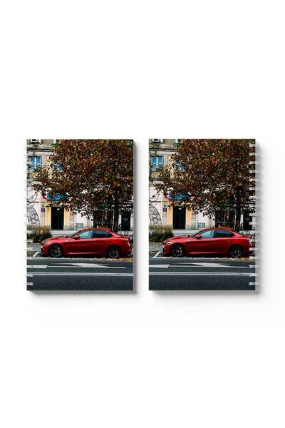 LOWHA دفتر ملاحظات حلزوني مع غلافين أمامي وخلفي صلبين بتصميم سيارة