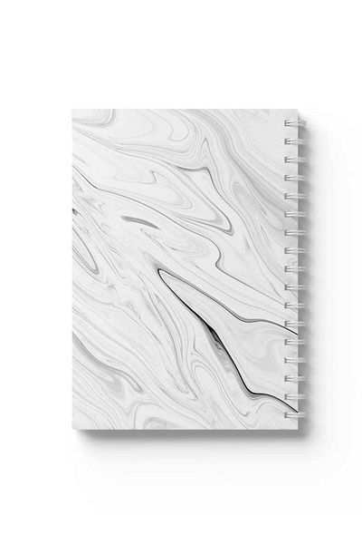 LOWHA Spiral Notebook with Front and Back Hard Covers Featuring Marble Design