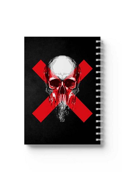 LOWHA Spiral Notebook with Front and Back Hard Covers Featuring Danger Design