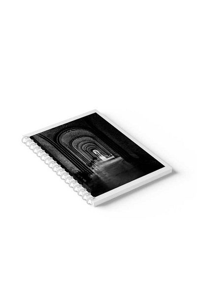 LOWHA Spiral Notebook with Front and Back Hard Covers Featuring Long Hall Design