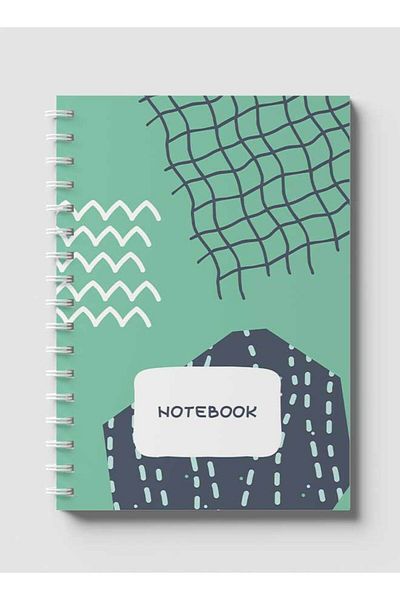 LOWHA Spiral Notebook with Front and Back Hard Covers Featuring Ocean Abstract Design
