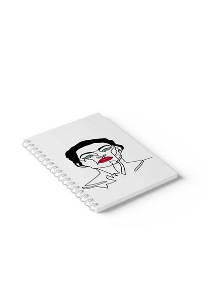 LOWHA Spiral Notebook with Front and Back Hard Covers Featuring Woman Design