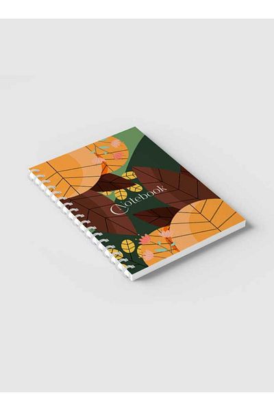 LOWHA Spiral Notebook with Front and Back Hard Covers Featuring Classical Theme Leaves Design