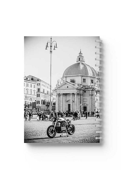 LOWHA Spiral Notebook with Front and Back Hard Covers Featuring Part of the City Design