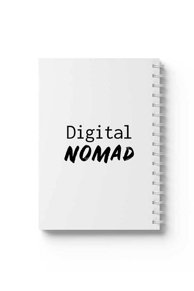 LOWHA Spiral Notebook with Front and Back Hard Covers Featuring Digital Nomad Design
