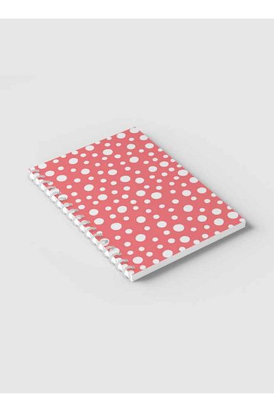 LOWHA Spiral Notebook with Front and Back Hard Covers Featuring Doodle White Circles Design