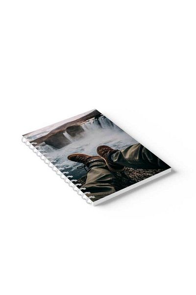 LOWHA Spiral Notebook with Front and Back Hard Covers Featuring By the Waterfalls Design