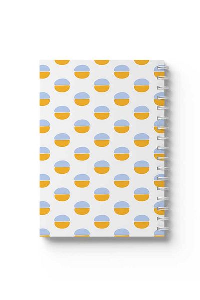 LOWHA Spiral Notebook with Front and Back Hard Covers Featuring Circles Design
