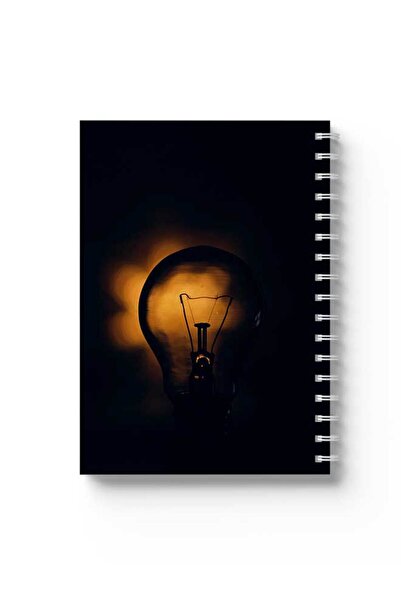 LOWHA دفتر ملاحظات حلزوني مع غلافين أمامي وخلفي صلبين بتصميم مصباح