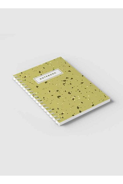 LOWHA Spiral Notebook with Front and Back Hard Covers Featuring Terrazzo Abstract Design