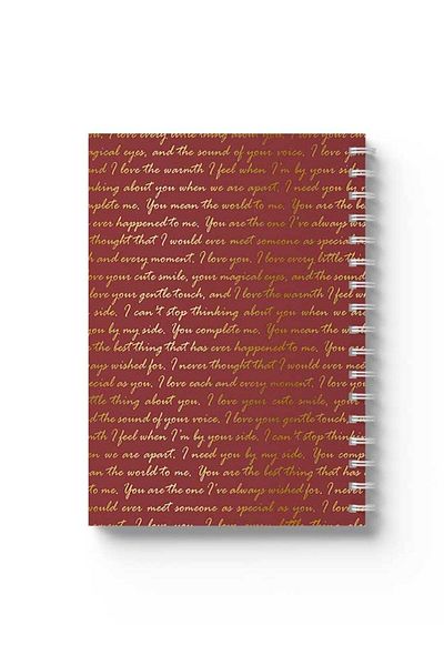LOWHA Spiral Notebook with Front and Back Hard Covers Featuring English Quote Design