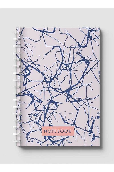 LOWHA Spiral Notebook with Front and Back Hard Covers Featuring Grey Abstract Texture Design