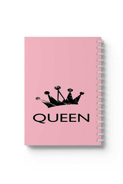 LOWHA Spiral Notebook with Front and Back Hard Covers Featuring Queen Design
