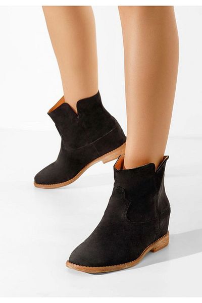 B T Shoes Acosta black platform ankle boots