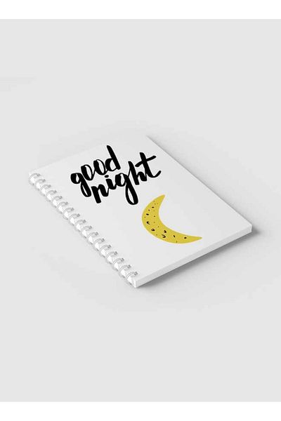 LOWHA Spiral Notebook with Front and Back Hard Covers Featuring Good Night & Moon Design