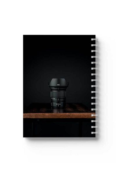 LOWHA Spiral Notebook with Front and Back Hard Covers Featuring Camera Lens Design