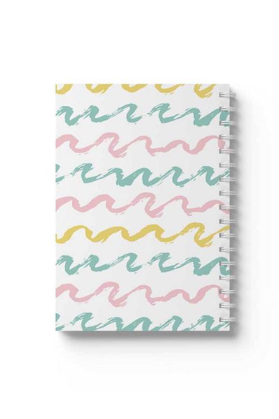 LOWHA Spiral Notebook with Front and Back Hard Covers Featuring Twisted Lines Design