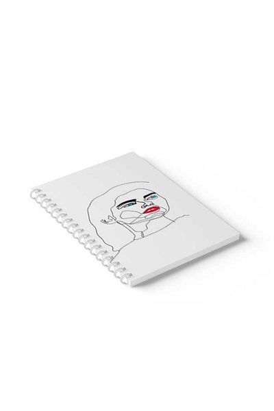 LOWHA Spiral Notebook with Front and Back Hard Covers Featuring Painted Girl Design