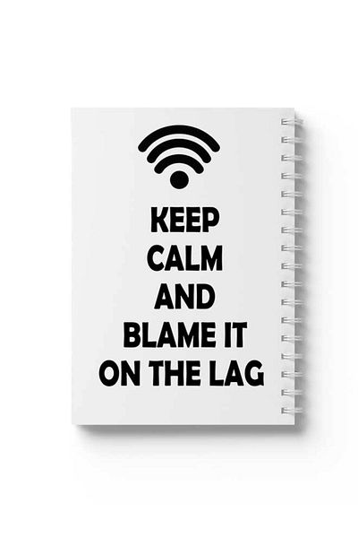 LOWHA Spiral Notebook with Front and Back Hard Covers Featuring Keep Calm Wi Fi Design