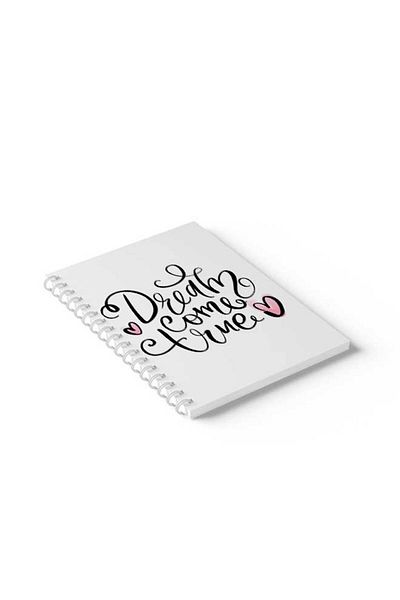 LOWHA Spiral Notebook with Front and Back Hard Covers Featuring Dream Come True Design