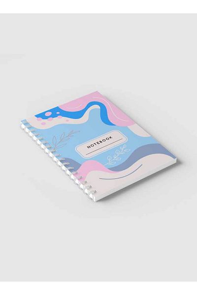 LOWHA Spiral Notebook with Front and Back Hard Covers Featuring Contemporary Abstract Design