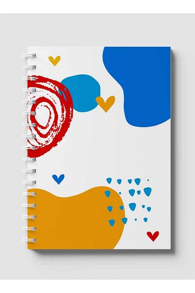 LOWHA Spiral Notebook with Front and Back Hard Covers Featuring Creative Shapes Design