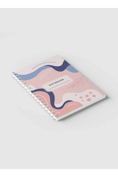 LOWHA Spiral Notebook with Front and Back Hard Covers Featuring Aesthetic Floral Design