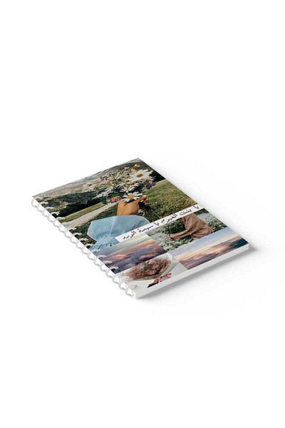 LOWHA Spiral Notebook with Front and Back Hard Covers Featuring Flower Girl Design
