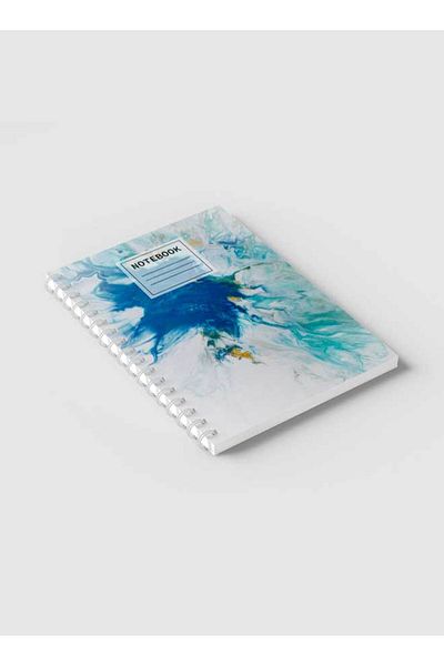 LOWHA Spiral Notebook with Front and Back Hard Covers Featuring Ceramic Texture Design