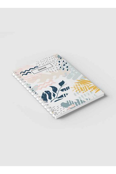 LOWHA Spiral Notebook with Front and Back Hard Covers Featuring Abstract Floral Design