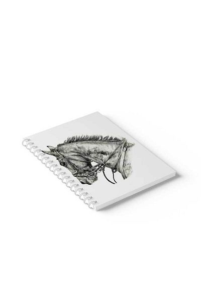 LOWHA Spiral Notebook with Front and Back Hard Covers Featuring Horse Design