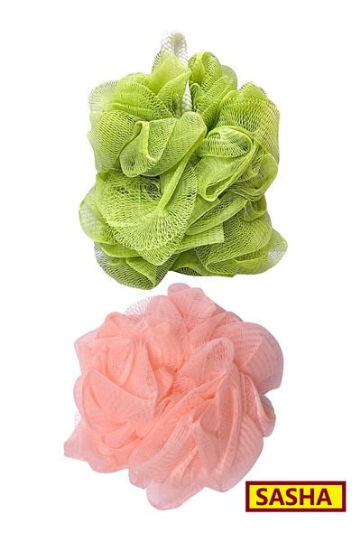 SASHA 4-piece bath body scrubber for cleaning and exfoliating the body, mesh gloves for use with shower gel, lotion, scrub, soap, oil