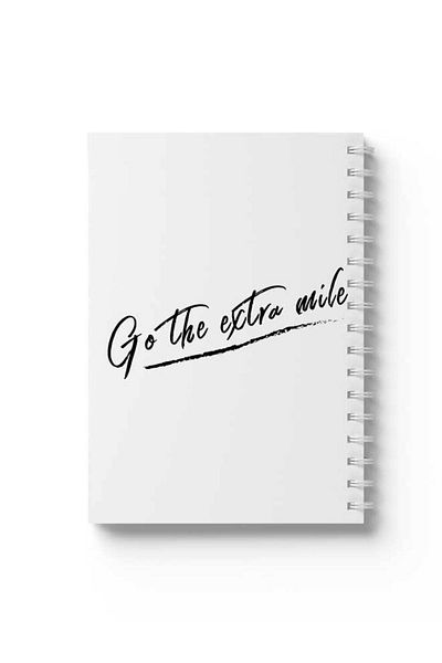 LOWHA Spiral Notebook with Front and Back Hard Covers Featuring Go the Extra Mile Design