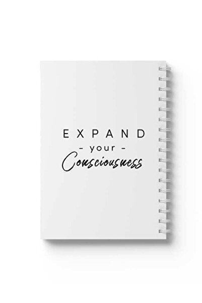 LOWHA دفتر ملاحظات حلزوني مع غلافين أمامي وخلفي صلبين يتميز بتصميم "سُع نطاق وعيك"