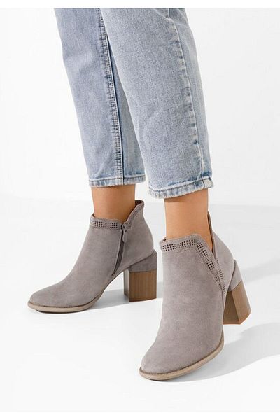 B T Shoes Camelia summer ankle boots gray