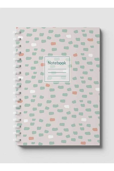 LOWHA Spiral Notebook with Front and Back Hard Covers Featuring Abstract Shape Design
