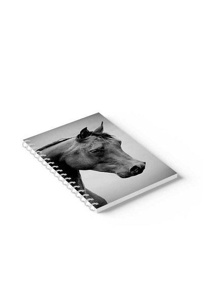 LOWHA Spiral Notebook with Front and Back Hard Covers Featuring Horse Design