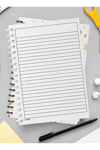 LOWHA دفتر ملاحظات حلزوني مع غلافين أمامي وخلفي صلبين بتصميم زهور وتوت