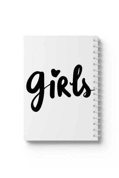 LOWHA Spiral Notebook with Front and Back Hard Covers Featuring Girls Design