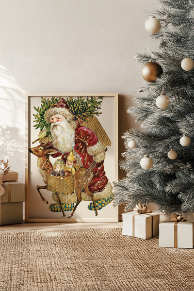 Artavessa One Piece Real Raw Wooden Framed New Year Themed Painting - Model 63