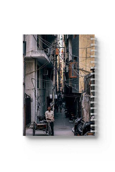 LOWHA Spiral Notebook with Front and Back Hard Covers Featuring Old Streets Design