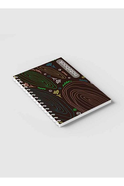 LOWHA Spiral Notebook with Front and Back Hard Covers Featuring Modern Design