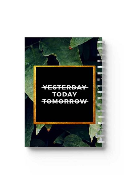 LOWHA Spiral Notebook with Front and Back Hard Covers Featuring Today Design